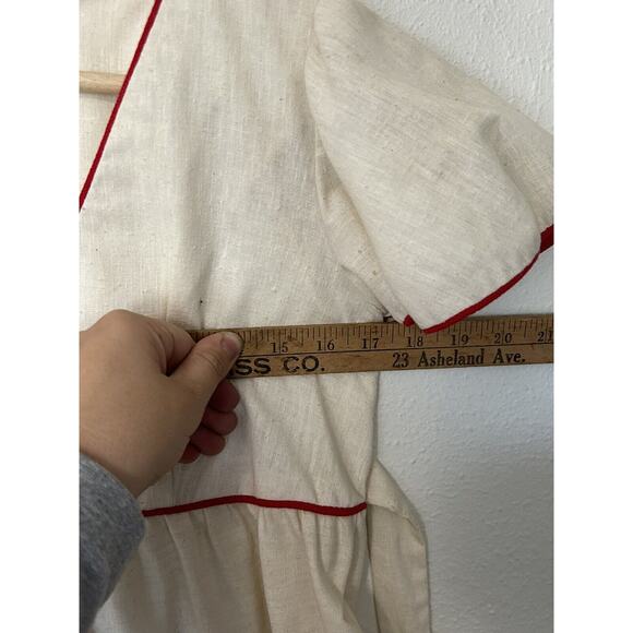 Vintage 60s 70s Maternity Maxi Dress Dan Howard Empire Waist Embroidery Cottage - Picture 14 of 16